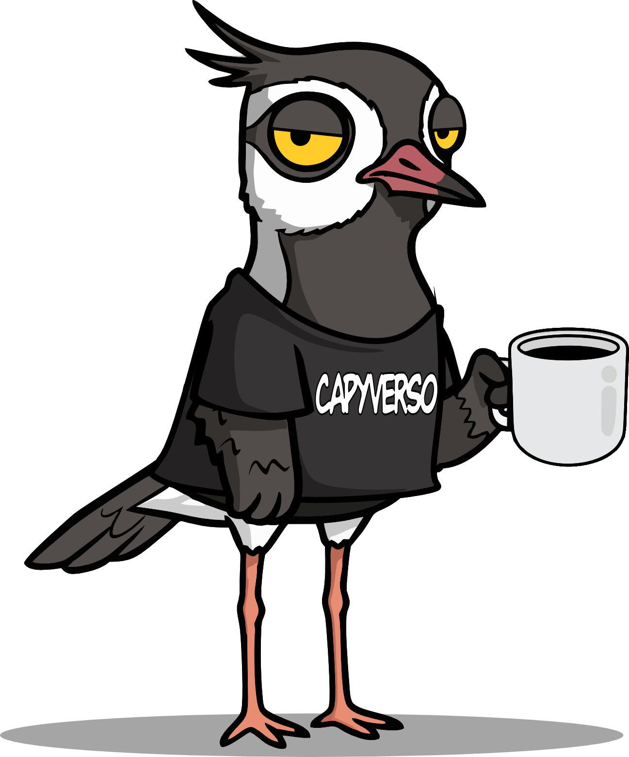 Quero-Quero segurando uma caneca